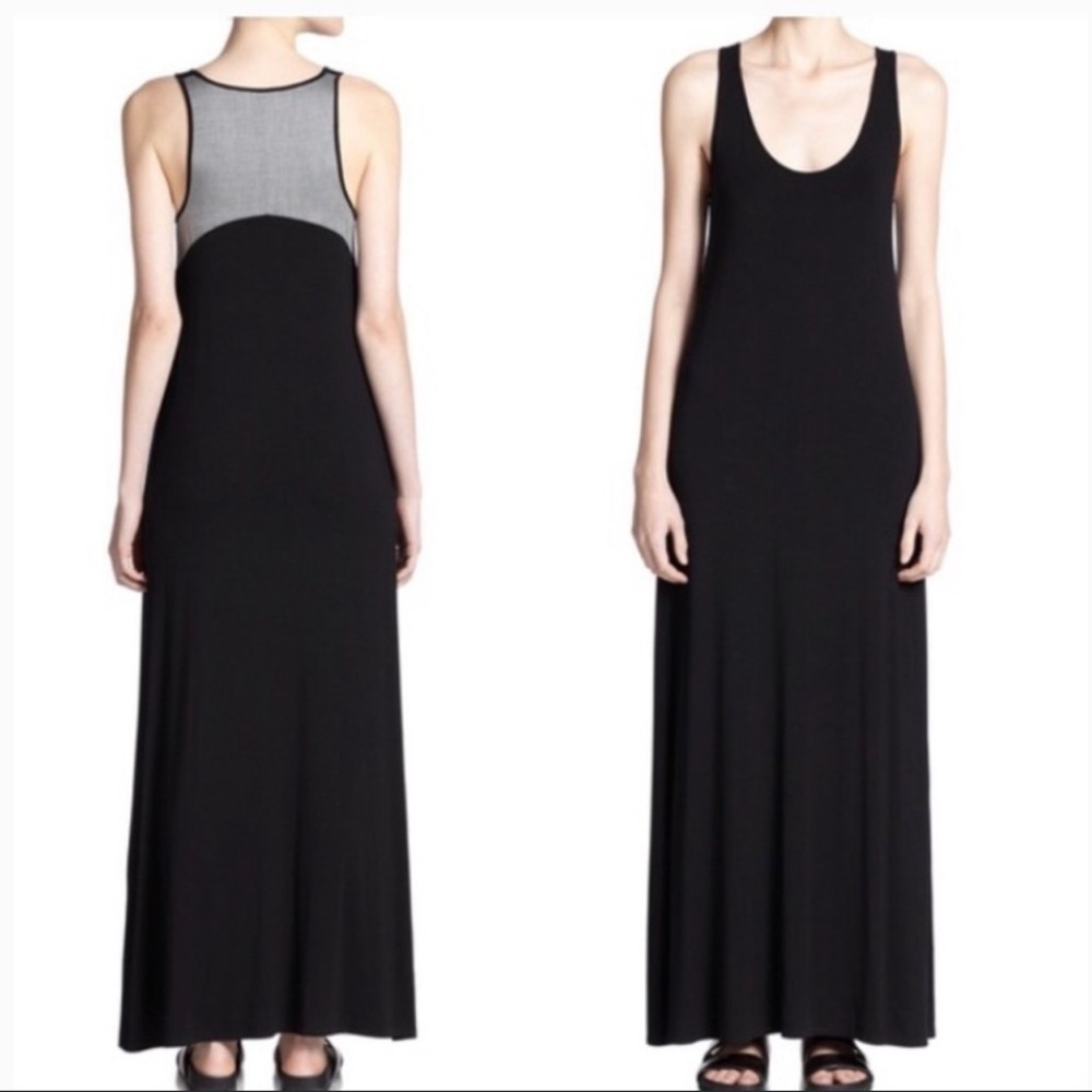 Vince Chambray Back Maxi Dress Black XS